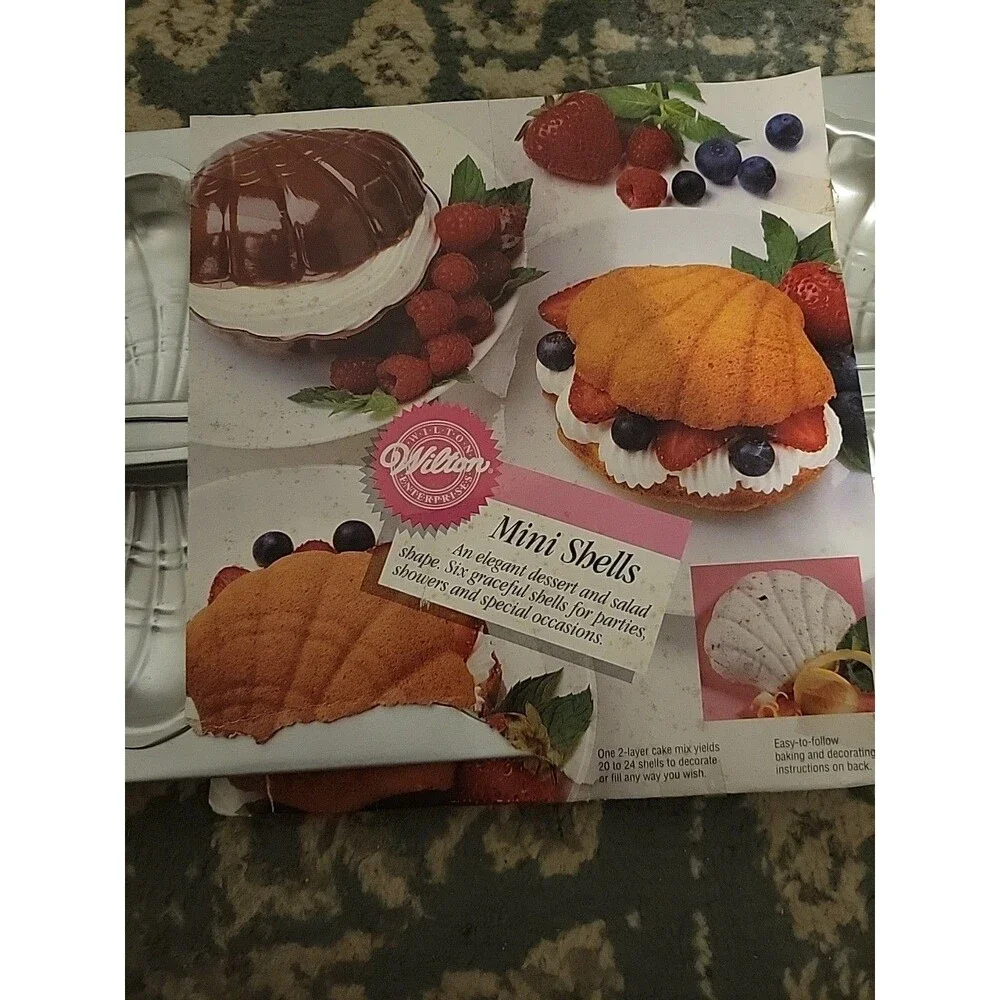 Wilton MINI 6 SHELLS CAKE PAN #2105-4396 Dessert Party Candy Single Serving